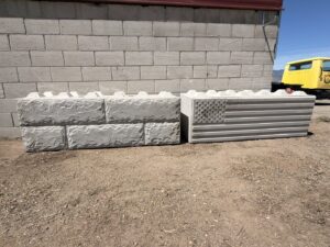 Concrete Beton Block Textures Limestone and American Flag